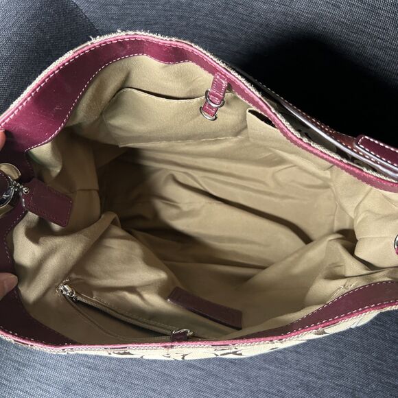 Coach Leatherware est 1941 Signature Canvas and Leather Shoulder Handbag EUC - Picture 11 of 15